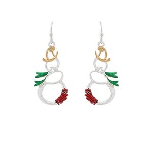 Christmas Snowman Outline Earrings